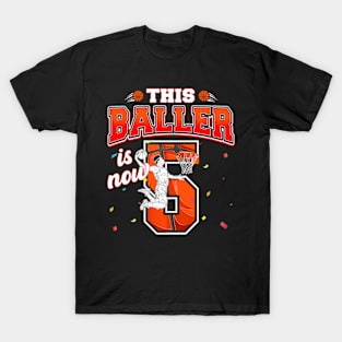 This Basketball Baller Is Now 5 Years Old Happy My Birthday T-Shirt